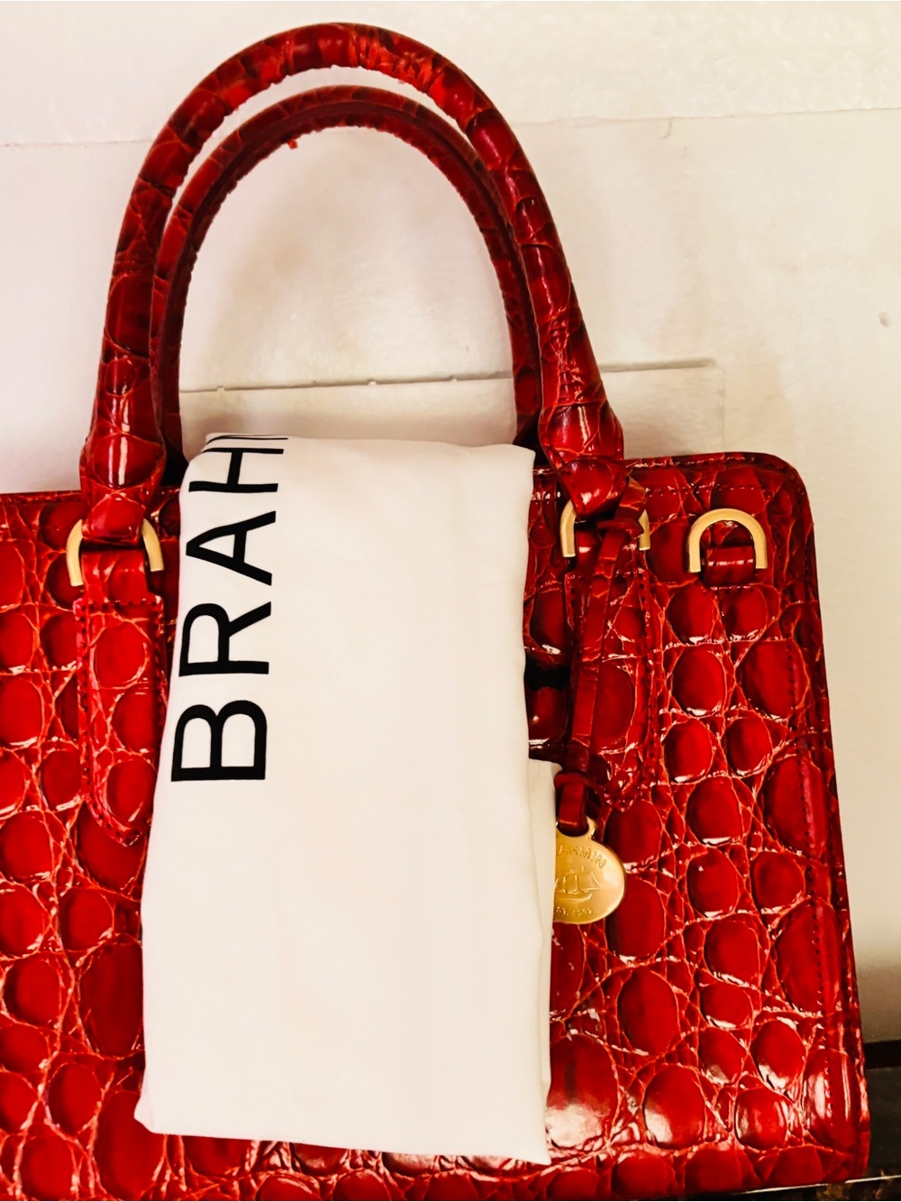 BRAHMIN CROC HANDBAG